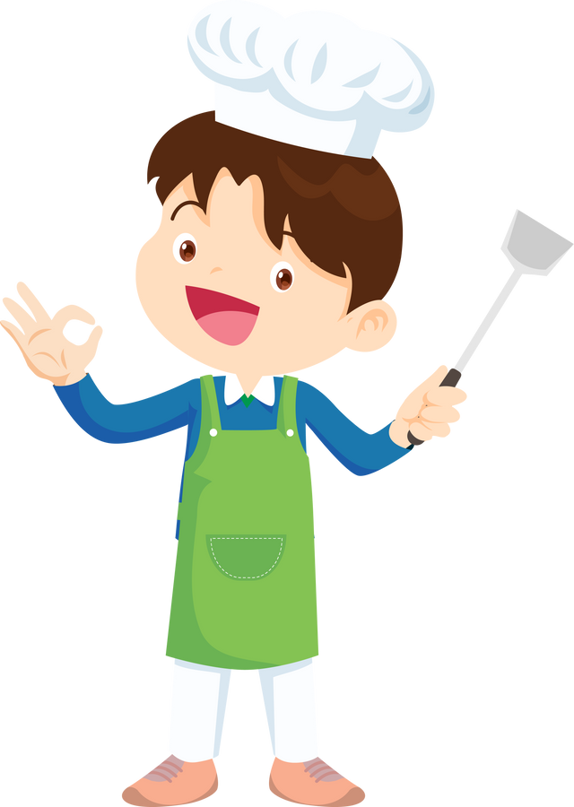 Cute Little chef kids cookung,happy Children making delicious food