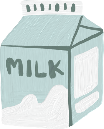 Handdrawn Painterly Cute Objects Milk Carton