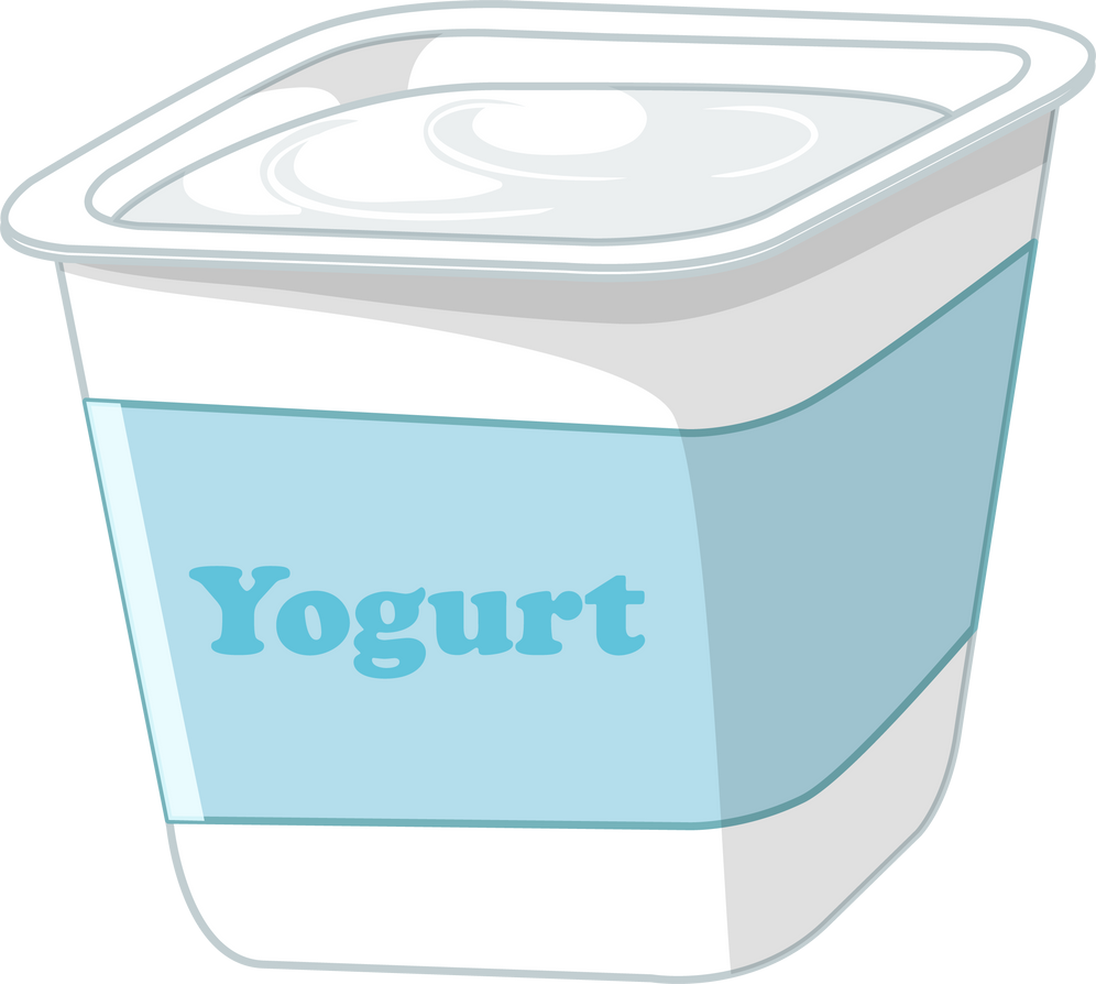 Isolated yogurt on white background